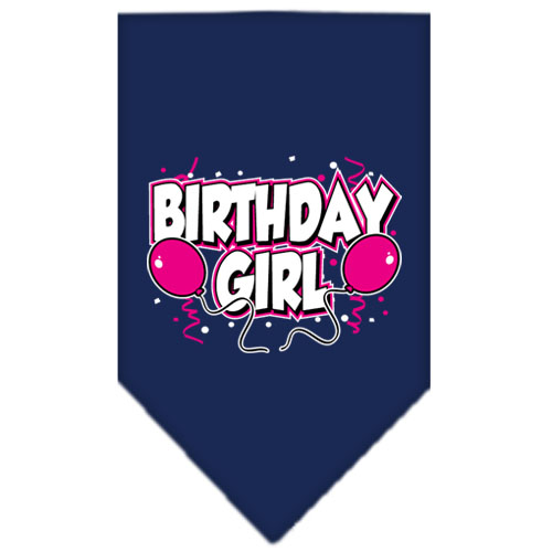 Birthday girl Screen Print Bandana Navy Blue Small